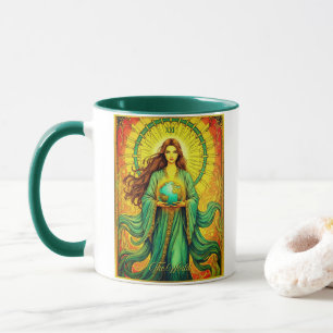Art Nouveau Tarotkort Världen Mugg