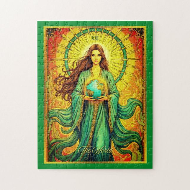 Art Nouveau Tarotkort Världen Pussel (Vertikal)