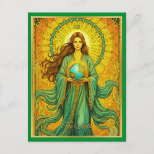 Art Nouveau Tarotkort Världen Vykort