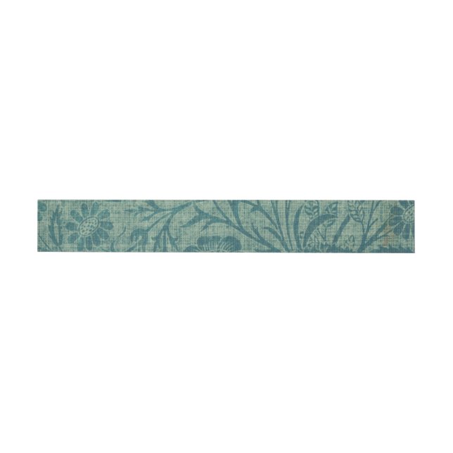 art nouveau,teal,William Morris stil, blommigt,chi Etikettband (Individuell)