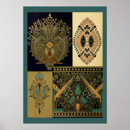 Art nouveau textile pattern Christopher dresser Poster