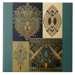 Art nouveau Textilier mönster Christopher dresser Kakelplatta