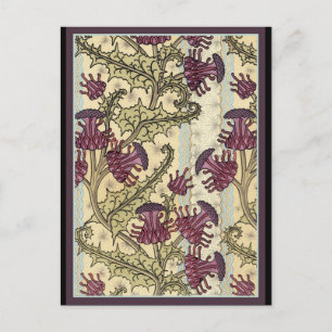 Art nouveau Thistle-blomman Vykort