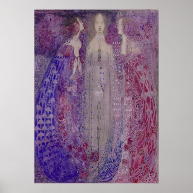 Art nouveau Three Parfym MacDonald 1912 Poster (Framsidan)