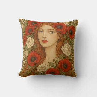 Art nouveau Throw Pillow Kudde