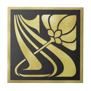 Art nouveau Tile. Kakelplatta