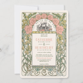 Art nouveau till Döden gör oss del Bröllop Inbjudningar