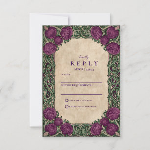 Art Nouveau Tistel Bröllop OSA Kort
