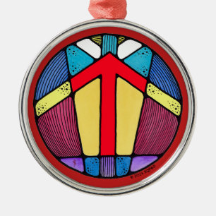 Art nouveau Tiwaz Rune of Victory Julgransprydnad Metall