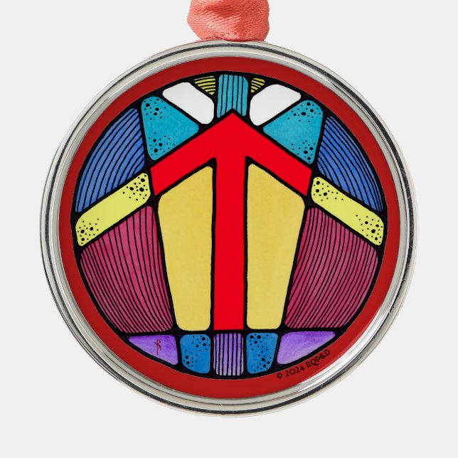 Art nouveau Tiwaz Rune of Victory Julgransprydnad Metall (Framsidan)