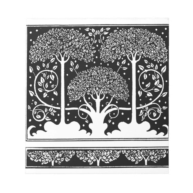 Art nouveau Träd Beardsley Mönster Anteckningsblock (Framsida)