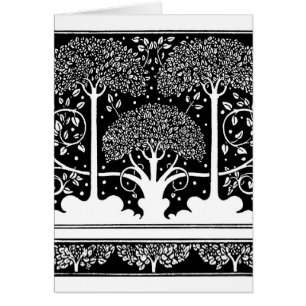 Art nouveau Träd Beardsley Mönster Hälsningskort