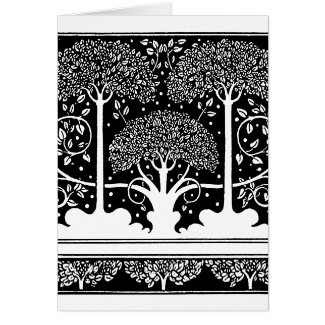 Art nouveau Träd Beardsley Mönster Hälsningskort (Framsidan)