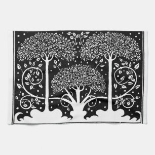 Art nouveau Träd Beardsley Mönster Kökshandduk