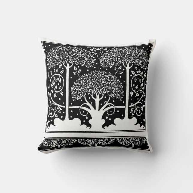 Art nouveau Träd Beardsley Mönster Kudde (Framsida)