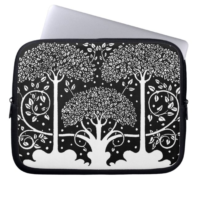 Art nouveau Träd Beardsley Mönster Laptop Sleeve (Framsidan)