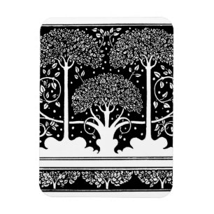 Art nouveau Träd Beardsley Mönster Magnet
