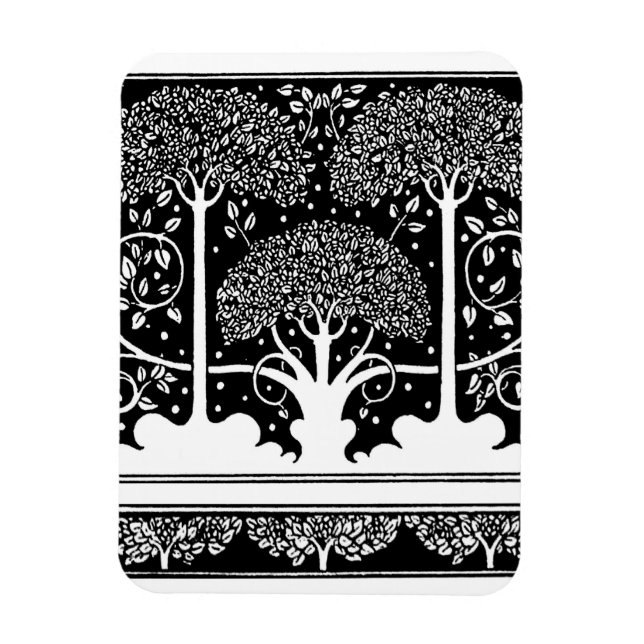 Art nouveau Träd Beardsley Mönster Magnet (Vertikal)