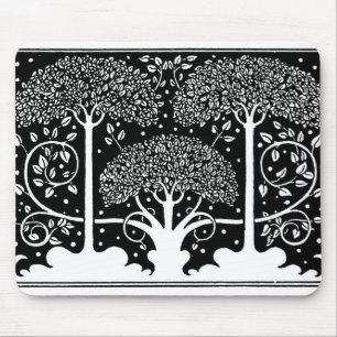 Art nouveau Träd Beardsley Mönster Musmatta