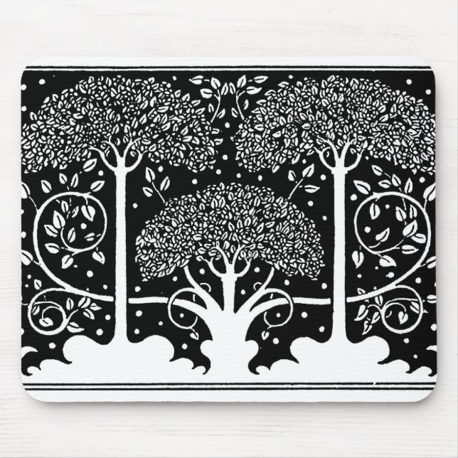 Art nouveau Träd Beardsley Mönster Musmatta (Framsidan)
