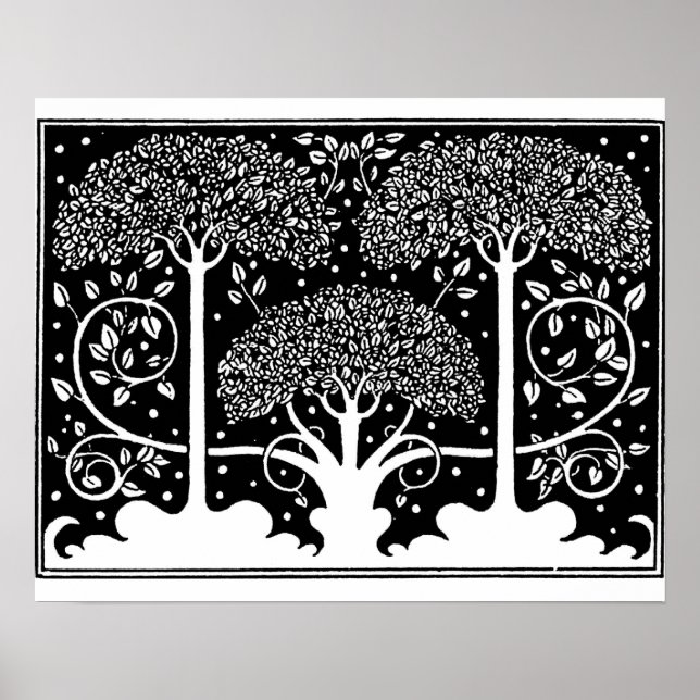 Art nouveau Träd Beardsley Mönster Poster (Framsidan)