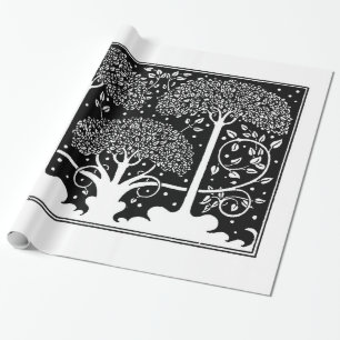 Art nouveau Träd Beardsley Mönster Presentpapper