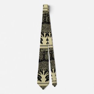 Art nouveau Träd Beardsley Mönster Slips