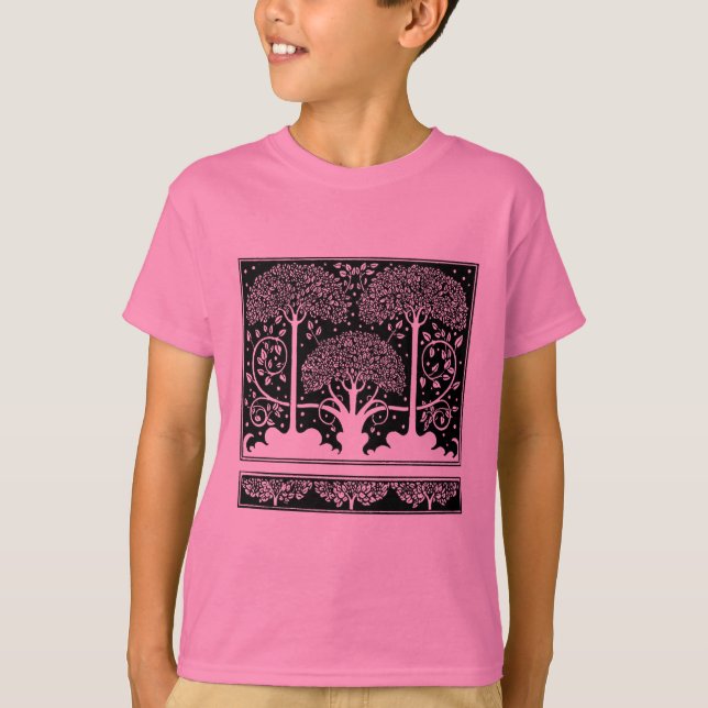 Art nouveau Träd Beardsley Mönster Tee (Framsida)