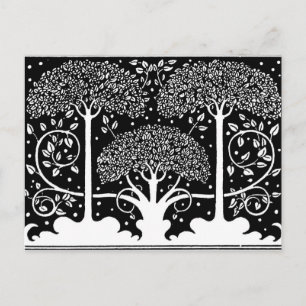 Art nouveau Träd Beardsley Mönster Vykort