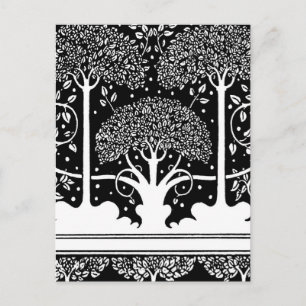 Art nouveau Träd Beardsley Mönster Vykort