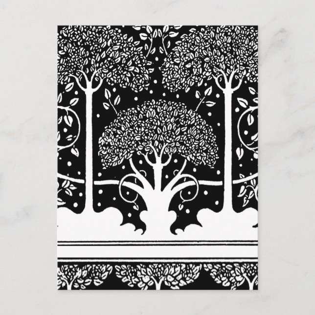 Art nouveau Träd Beardsley Mönster Vykort (Framsida)