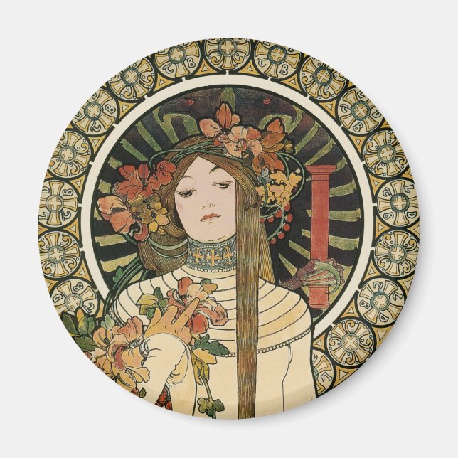 Art nouveau Trappistine Mucha Art Magnet (Framsidan)