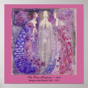 Art nouveau tre parfymer Margaret MacDonald 1912 Poster