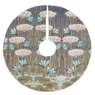 Art Nouveau Trollsländor Näckrosor Sumpmark Julgransmatta Borstad Polyester