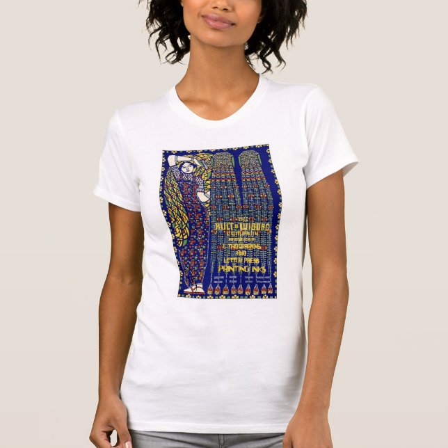 Art nouveau tryckte Bläck Ad Tee Shirt (Framsida)