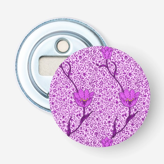 Art nouveau Tulip Damask, Violet och Orchid Flasköppnare (Framsidan)