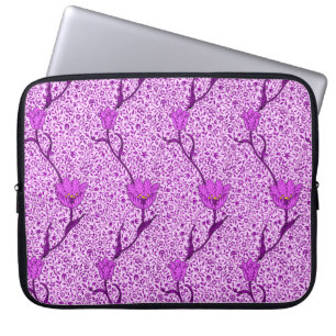 Art nouveau Tulip Damask, Violet och Orchid Laptop Fodral