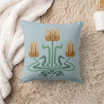 Art nouveau Tulip Trio Dekorativ kudde