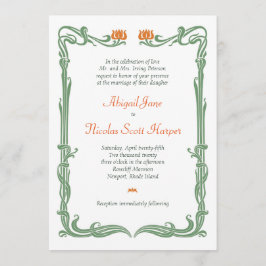 Art nouveau Tulips Inbjudningar