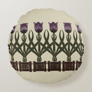 Art nouveau Tulips Rund Kudde