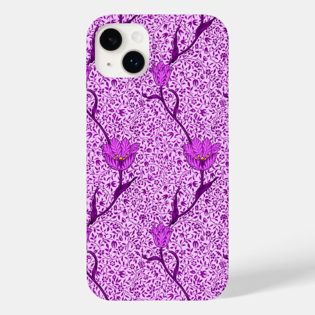 Art Nouveau Tulpan Damast, Violett och Orchidé (Baksida)