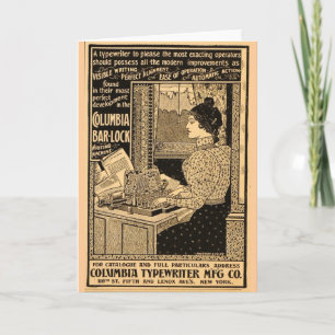 Art Nouveau-typografisk annons för gammaldags skri Kort
