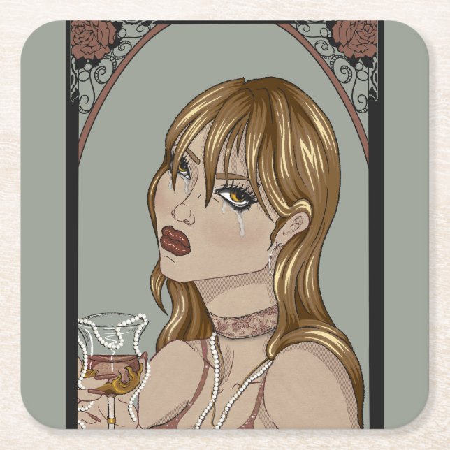 Art Nouveau Underlägg Papper Kvadrat (Framsidan)