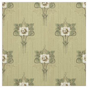 Art nouveau Uppdrag Stil Vita blomman Mönster Tyg