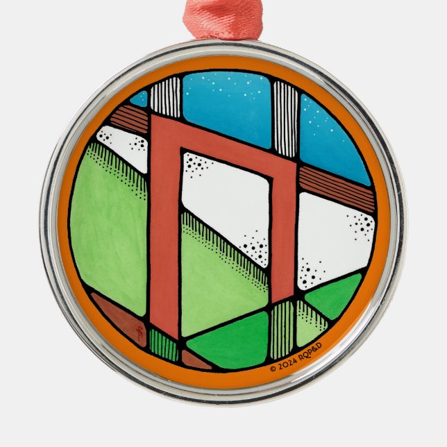 Art nouveau Uruz Rune of Strength Julgransprydnad Metall (Framsidan)