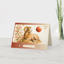 Art Nouveau Väduren Zodiakall gratulationskort Tack Kort