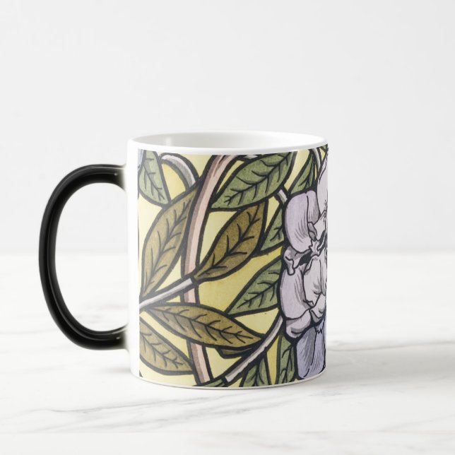 Art nouveau vaktelblomma mönster magisk mugg (Vänster)