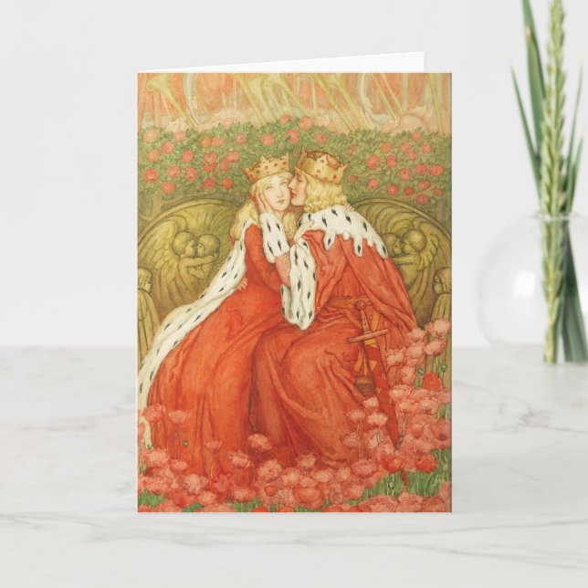 Art nouveau Valentine av Amelia Bowerley Helgkort (Framsida)