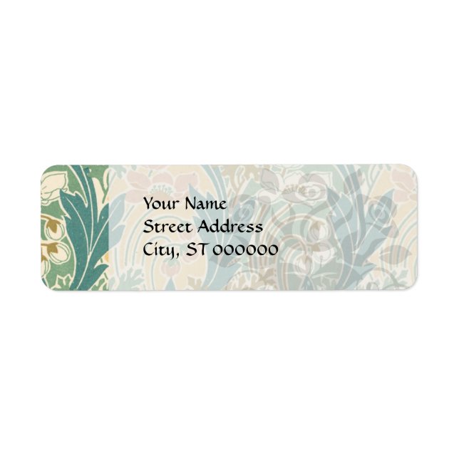 art nouveau vår blomstrar en underbar blommigt kon returadress etikett (Framsidan)