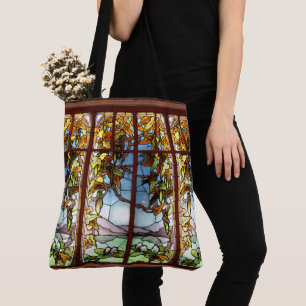 Art nouveau, vattenväggigt glasrutor tygkasse